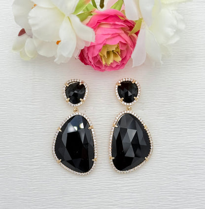 schwarze Ohrringe, Ohrringe schwarz, goldene Ohrringe, Glitzer Ohrringe, Ohrringe glitzer, Modeschmuck Ohrringe, hochwertiger Modeschmuck, Onlineshop Ohrringe