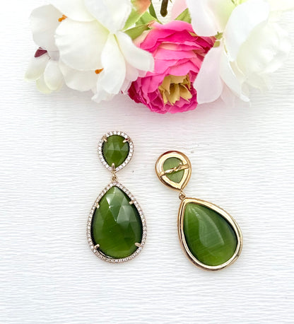 grüne Ohrringe, Ohrringe grün, goldene Ohrringe, Glitzer Ohrringe, Ohrringe glitzer, Modeschmuck Ohrringe, hochwertiger Modeschmuck, Onlineshop Ohrringe