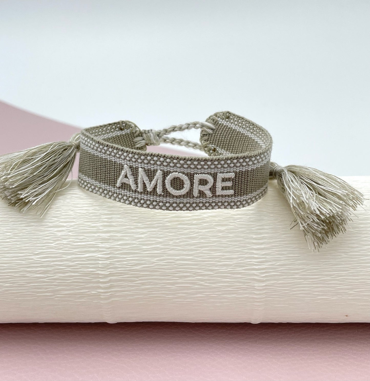 Amore Armband, Armband Liebe, Armband aus Stoff, Stoffarmband