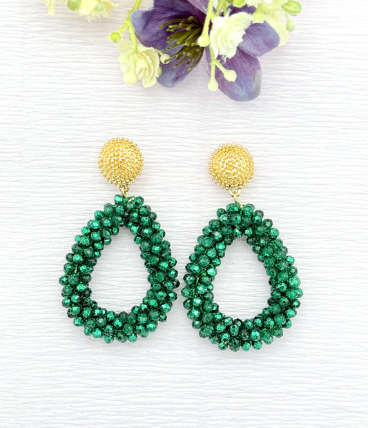 Grüne Ohrringe, Ohrringe grün, Ohrringe mit Tropfen, Tropfenohrringe, Glitzer Ohrringe, Ohrringe glitzer, Modeschmuck Ohrringe, hochwertiger Modeschmuck, Onlineshop Ohrringe, Statementohrringe